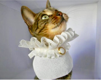 Classy  Bib- Cat collar- Dog collar- Vintage dog collar- Cat lace collar- Dog lace collar by FiercePetFashion