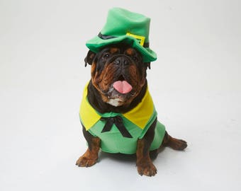 Saint Patrick es Day Kostüm- Hunde leprechaun Outfit- Leprechaun Kostüm von FiercePetFashion