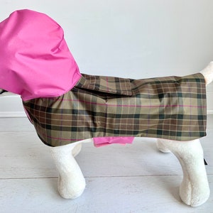 Dog Plaid raincoat with hoodie Dog raincoat Raincoat apparel for dogs Pet raincoat Dog autumn raincoat by FiercePetFashion image 3