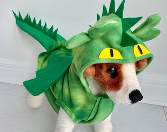 Green dragon costume- Dog dragon costume- Halloween costume by FiercePetFashion