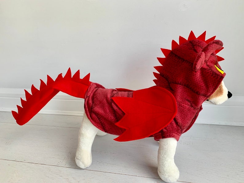 Red dragon costume Dog red dragon costume Halloween costume Etsy