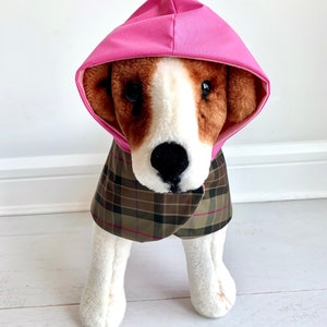 Dog Plaid raincoat with hoodie Dog raincoat Raincoat apparel for dogs Pet raincoat Dog autumn raincoat by FiercePetFashion image 5