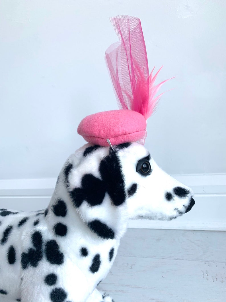 Dog pink fascinator Kentucky Derby hat Dog fascinator Dog Derby hat Dog hat Dog accessory by FiercePetFashion image 7