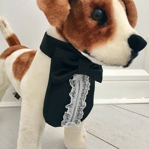 Dog Wedding black tuxedo- Formal dog tuxedo bib- Wedding attire-  Dog wedding accessories by FiercePetFashion