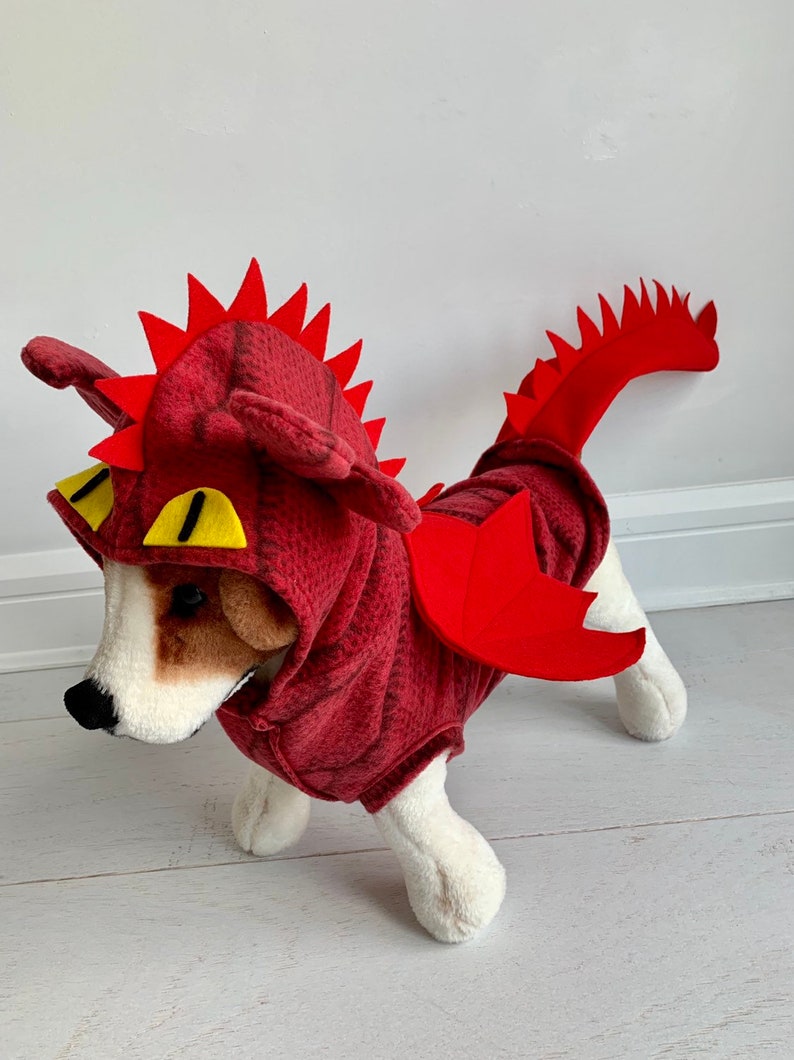 Red dragon costume Dog red dragon costume Halloween costume image 2