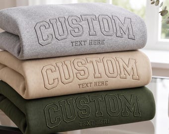 Sweatshirt mit individueller College-Buchstabenstickerei: Retro-Oversize-Pullover, Geschenkidee für Sie