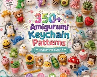 350種類以上のあみぐるみキーホルダー編み図集｜ミニ動物PDFバンドル