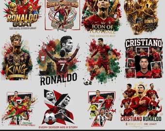 クリスティアーノ・ロナウド PNG バンドル | CR7 サッカー クリップアート、サッカーシャツ デザイン (デジタルダウンロード)