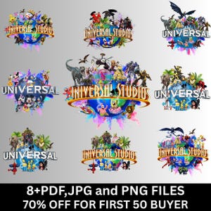 Universal Studios 2026 Trip PNG Bundle: Family Vacation Designs (Digital Download)