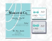 Invitation Suite- Blue Pearls Bachelorette / Personal Shower Invitations