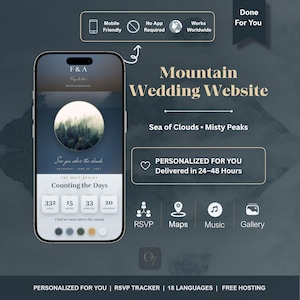 Misty Mountain Wedding Website | Sea of Clouds Interactive Invitation (Digital)