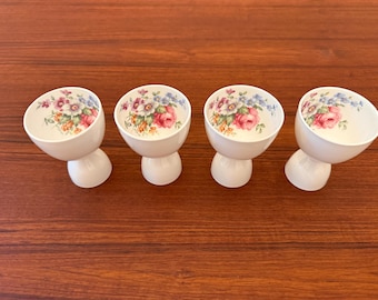 Set of 4 Crown Staffordshire Egg Cups | Vintage Floral Fine Bone China