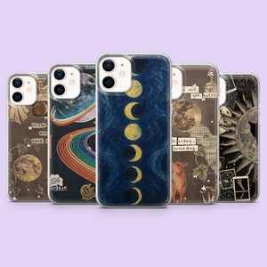 Handyhülle mit Mondphasen-Motiv für iPhone 17, 16 Pro, 15, 14, 13, 12, Samsung S26, S25, S24, S23, A16, A56, A57, Pixel 9a, 10 Pro