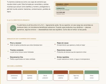 Diario della barriera cutanea | Guida alla cura della pelle sensibile | Monitoraggio settimanale del pH delle ceramidi | Modello stampabile