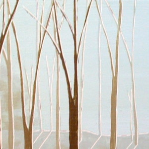 Tranquil Landscape Original Painting, Small Format Art, Landscape Painting Wall Decor image 2
