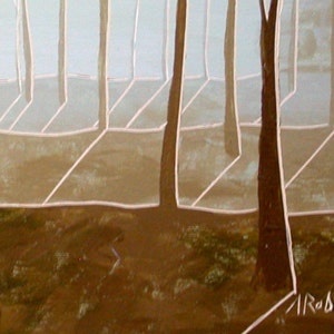 Tranquil Landscape Original Painting, Small Format Art, Landscape Painting Wall Decor image 4