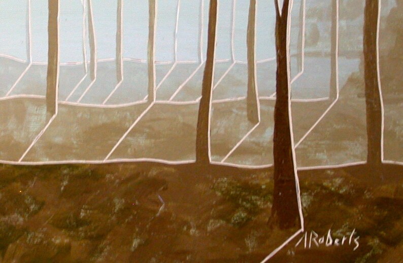 Tranquil Landscape Original Painting, Small Format Art, Landscape Painting Wall Decor image 4