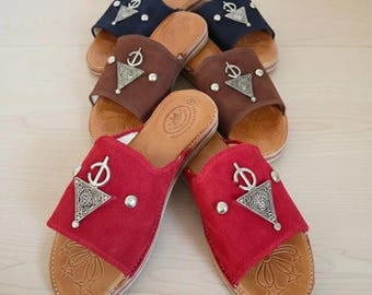 Medical Handmade Leather Sandals, Genuine Leather Open Toe Sandals for Women, Traditional Artisan