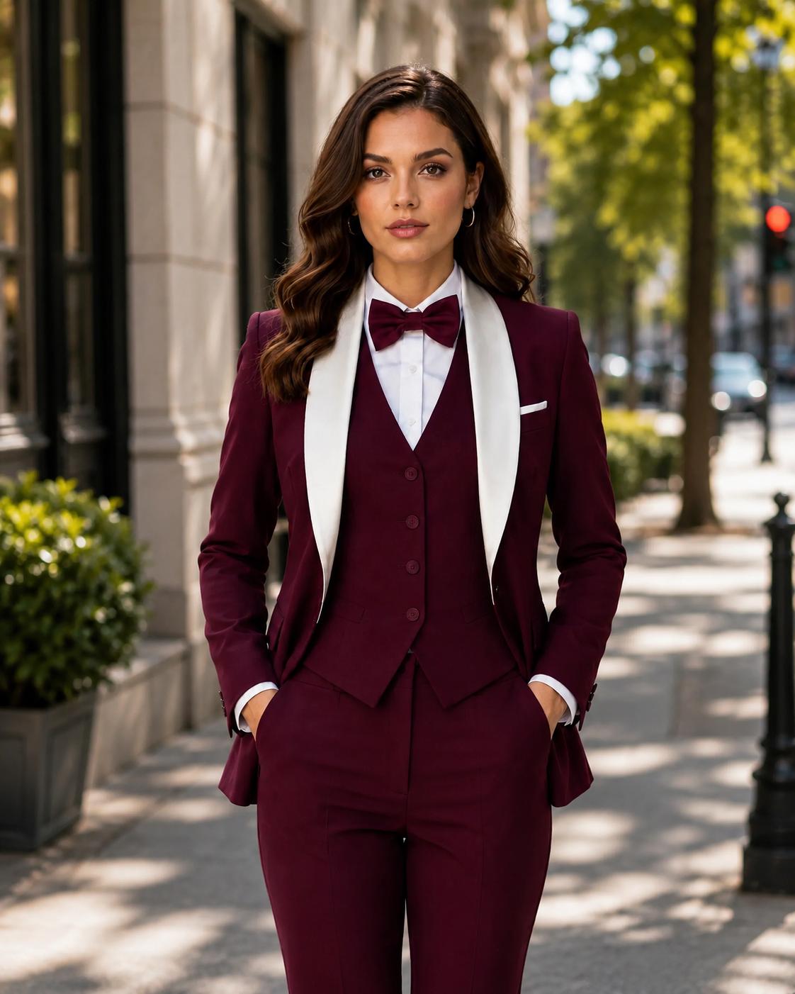 Burgundy tuxedo suits for women - Etsy 日本