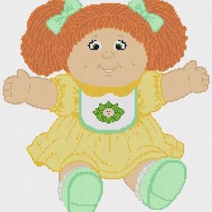 Borduurpatroon voor een Cabbage Patch-pop