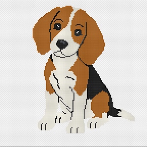 Beagle hund nålpunkt korsstygnsmönster