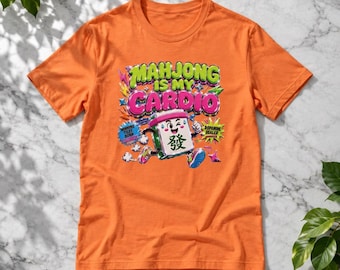 Mahjong Is My Cardio T-Shirt | Mahjong Tile Cartoon Graphic Tee
