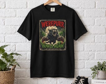 Werepurr Howls Again Cat Graphic T-Shirt