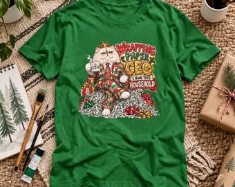 Wrapping Paper CEO Household Boss Cat Christmas T-Shirt