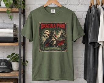 Dracula Purr Vintage Cat Graphic T-Shirt