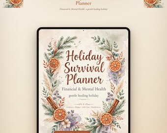 Cozy Boho Holiday Survival Planner, Budget & Self-Care Journal (Digital Download)