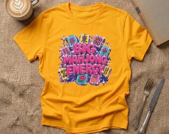 Big Mahjong Energy T-Shirt | Mahjong Tiles Graphic Tee, Asian Game Design