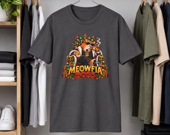Meowfia Boss Cat Mafia Graphic T-Shirt
