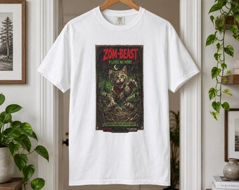 Zom Beast Cat Horror Graphic T-Shirt | Zombie Monster Tee