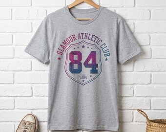 Glamour Athletic Club 84 Retro Sports Crest T-Shirt | Vintage Athletic Tee