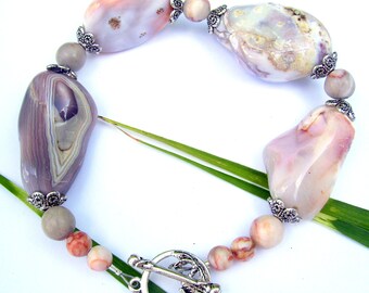 Adjustable bangle botswana agate bracelet,sterling silver Bracelet botswana agate bangle gift bracelet, montana bracelet,stone bracelets