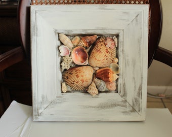 Resin Shell Wall Hanging for Beach Decor, Shell Art for Coastal Home Decor, Nautical Wall Hanging, Resin Beach Art Window, Sanibel Seashells