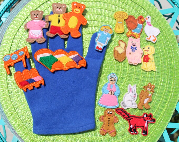 Vintage Lakeshore Learning Glove, Lakeshore Colorful Velcro Stories