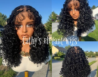 Ships next day (2-3 days mail) full lace knotless braided wigs, cornrow braided wig, braided wigs for black women, box braids, gift for mom.