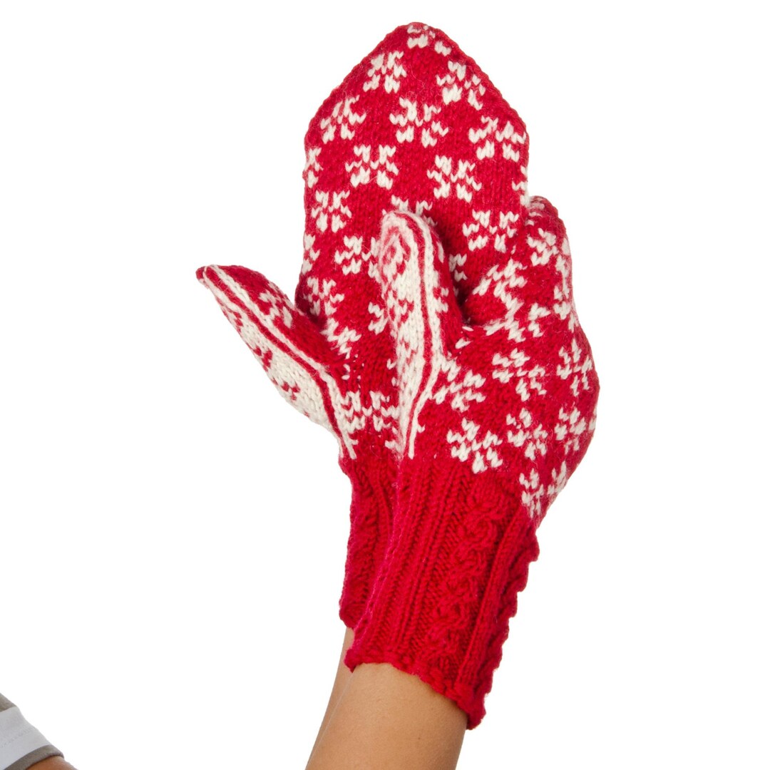Frost Mittens Winter Mittens Red Mittens Norwegian Mittens Etsy