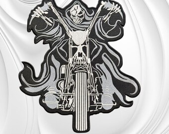 Ghost Rider Grim Reaper Biker Patch | Large Motorcycle Jacket Back Patch (10.5" x 11.75")