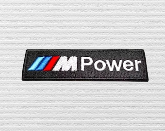 BMW M Power Embroidered Patch | 4 Inch Motorsport Logo Badge, Iron On/Sew On