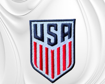 USA Soccer Team Embroidered Patch: Iron-On Football Badge (3" x 2.1")