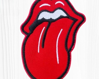 Rolling Stones Tongue Patch: Embroidered Rock Band Emblem (3.5" Iron-On/Sew-On)