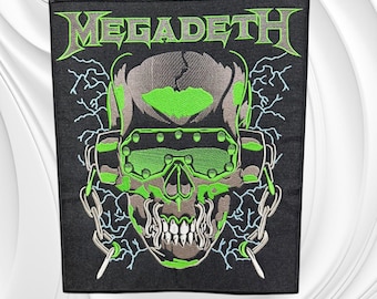Megadeth Skull Embroidered Back Patch | Thrash Metal Band Logo (10.5" x 11.75")
