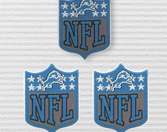 Detroit Lions NFL Embroidered Patch Pack (3) – Iron On Sew On Badge 2.75" x 2.25"