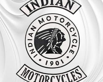 Indian Motorcycles 1901 Embroidered Patch Set, Vintage Biker Jacket Patches (3 Pcs)