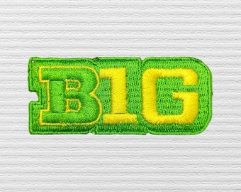 Oregon Ducks Big Ten Embroidered Patch | Green Yellow Jersey Applique (2.4" x 1.4")