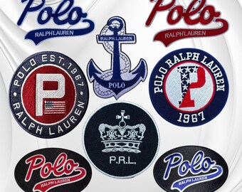 Polo Ralph Lauren Embroidered Patches (Pack of 8) | Iron-On Sew-On Clothing Patches