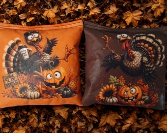 Bolsas de Cornhole de Acción de Gracias con forma de pavo