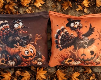 Bolsas de Cornhole de Acción de Gracias con forma de pavo